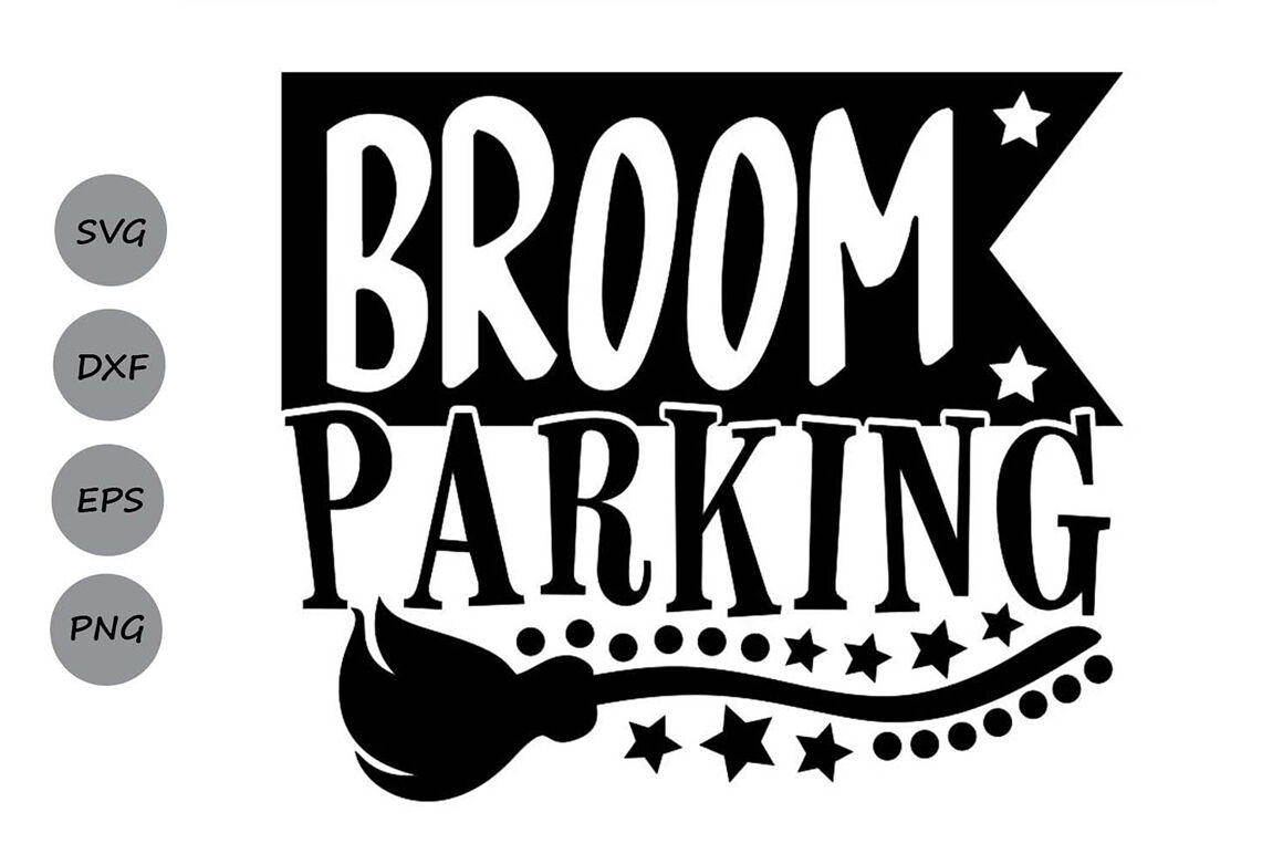 Broom Parking Svg Halloween Svg Witch Svg Witch Broom Svg By Cosmosfineart Thehungryjpeg Com