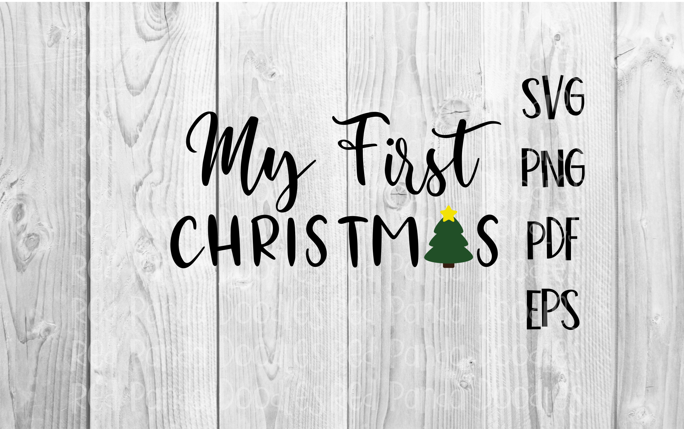 My First Christmas With Tree Svg Cut File By Red Panda Doodles Thehungryjpeg Com