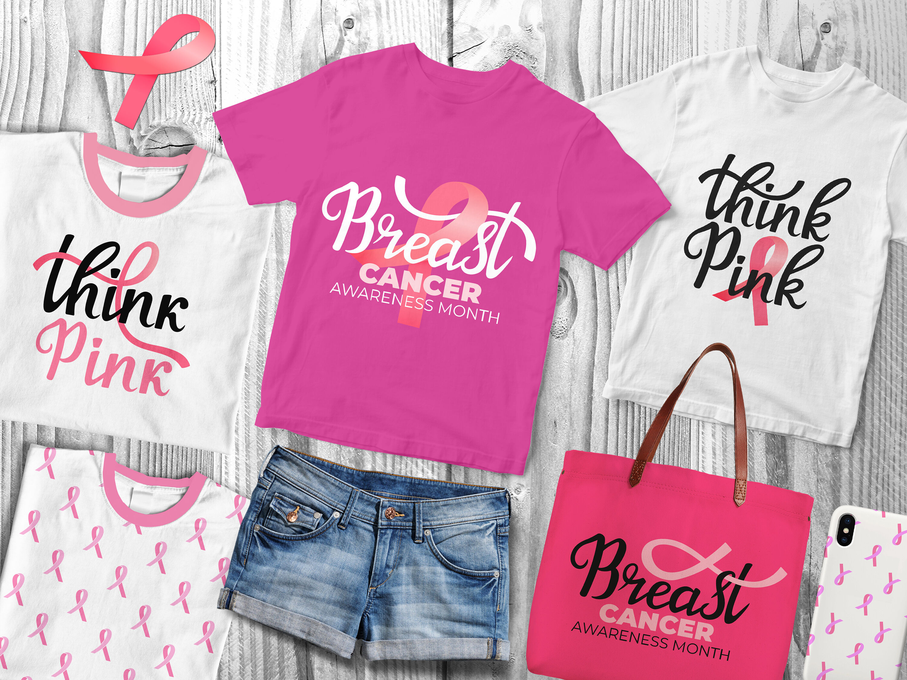 National Breast Cancer Awareness Month. Women and lettering By LiluArt ...