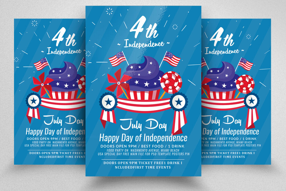 July 4 Independence Day Flyer Template By Designhub Thehungryjpeg Com