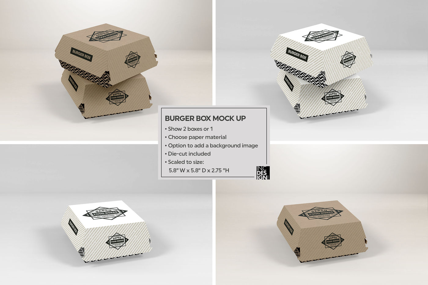 Download Burger Box Packaging MockUp By INC Design Studio ...
