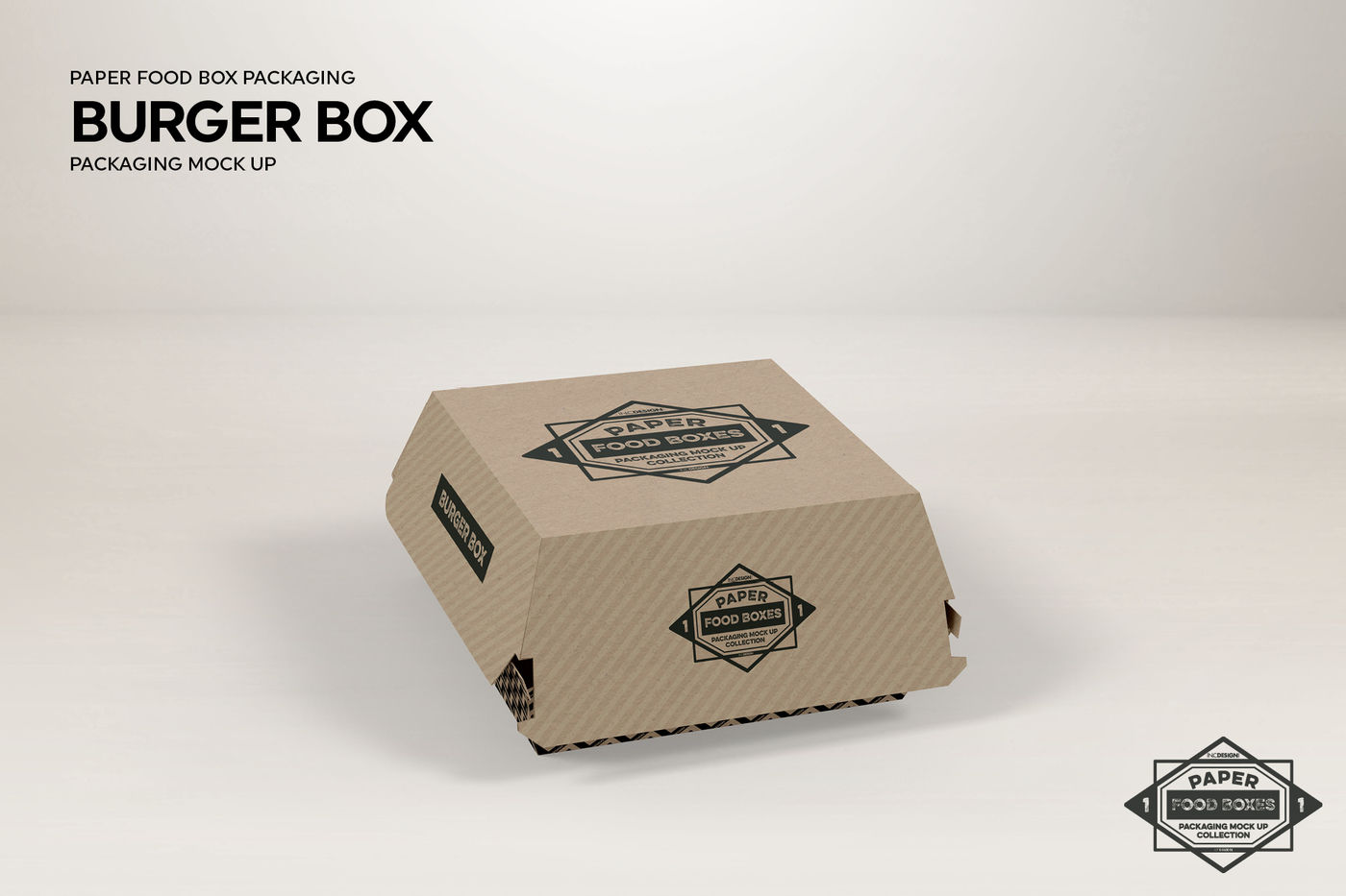 Burger Box Packaging MockUp By INC Design Studio | TheHungryJPEG.com