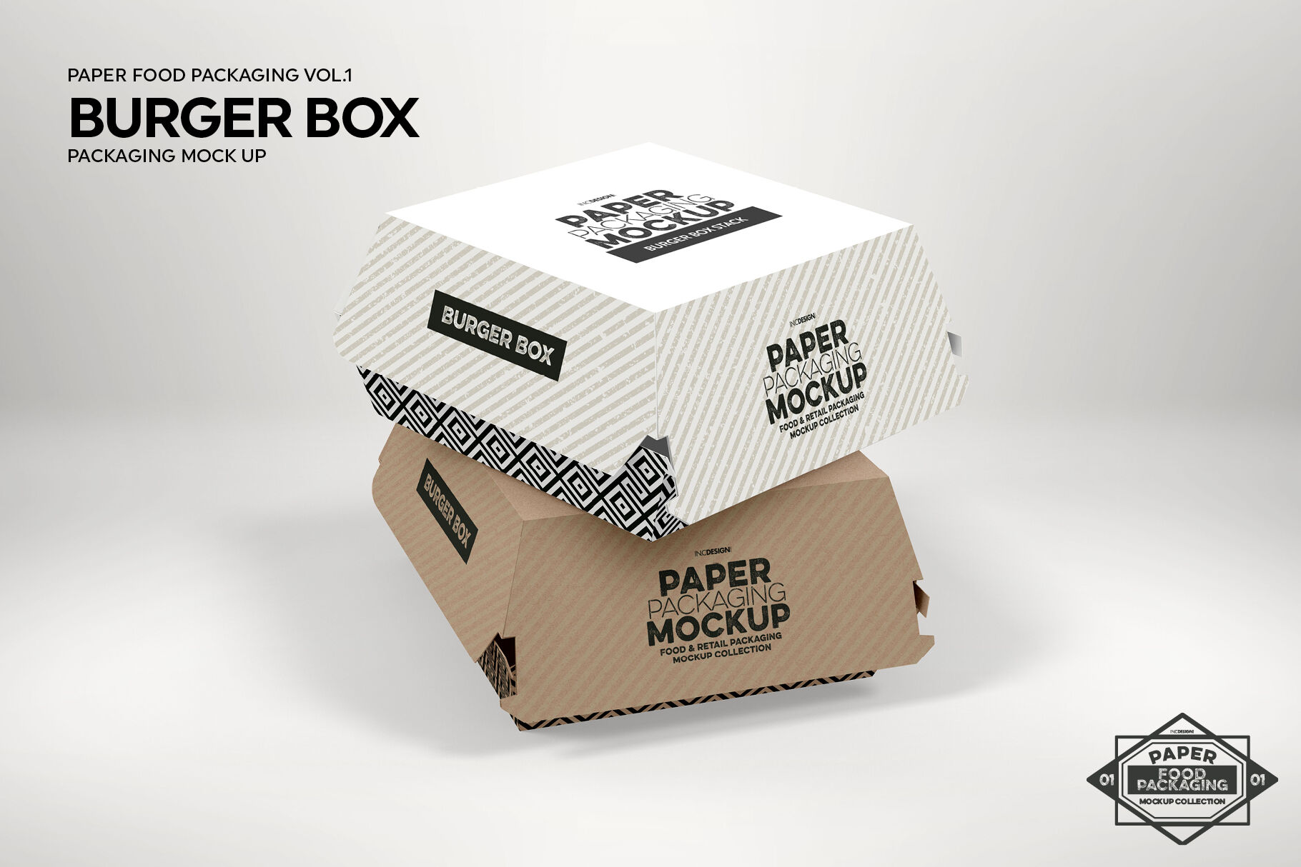 Download Burger Box Packaging MockUp By INC Design Studio | TheHungryJPEG.com