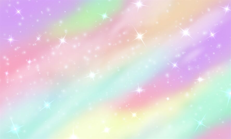 Rainbow unicorn background. Mermaid glittering galaxy in pastel colors By  Microvector | TheHungryJPEG