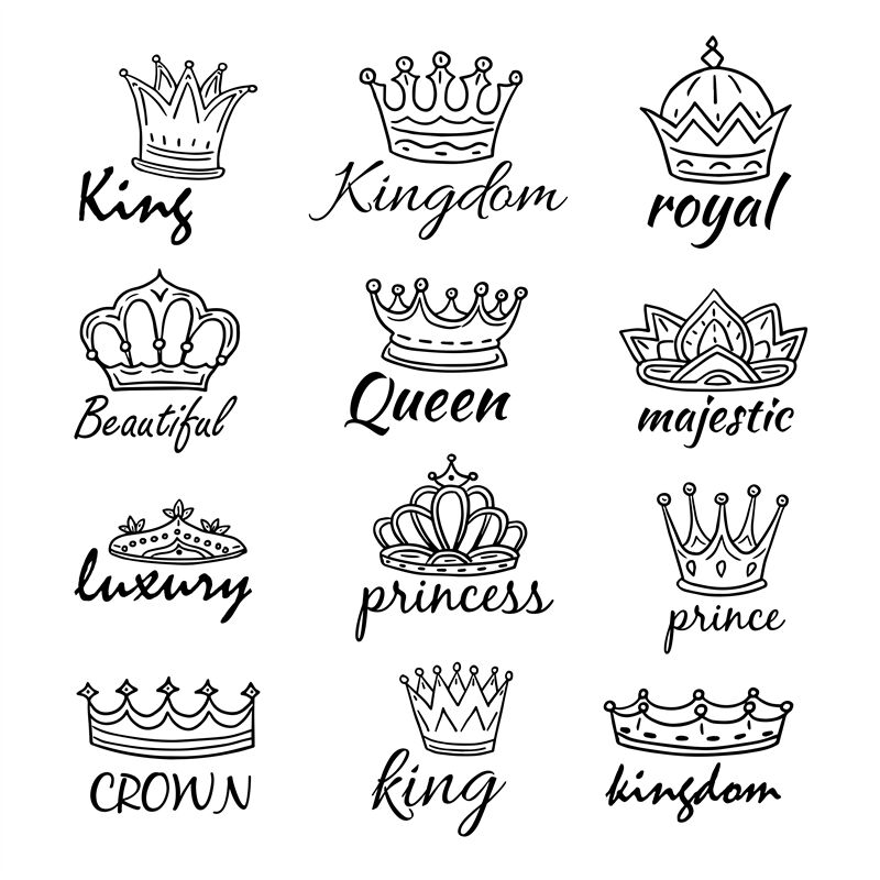 Premium Vector | Sketch crowns. hand drawn king, queen crown and princess  tiara. royalty vector doodle symbols and majestic logos.