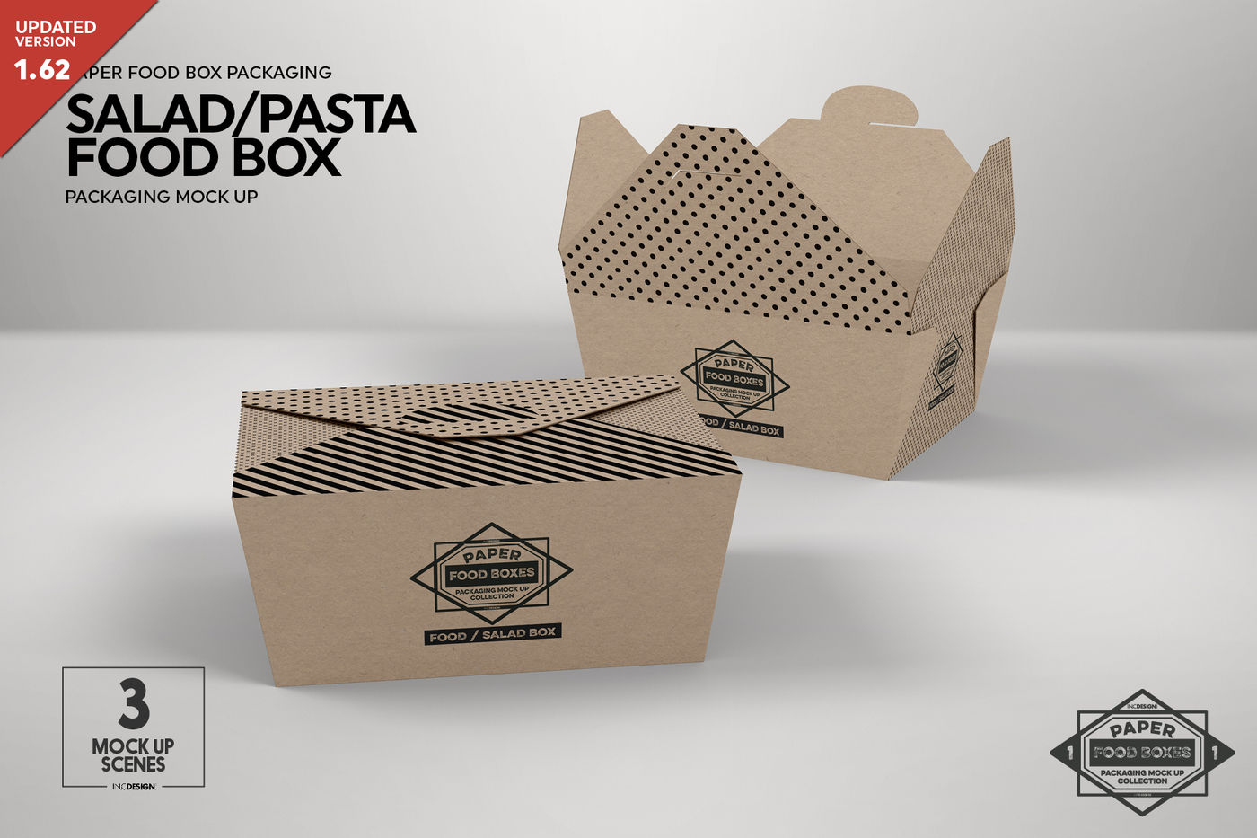 Download Salad/Pasta Box Packaging Mock Up By INC Design Studio | TheHungryJPEG.com