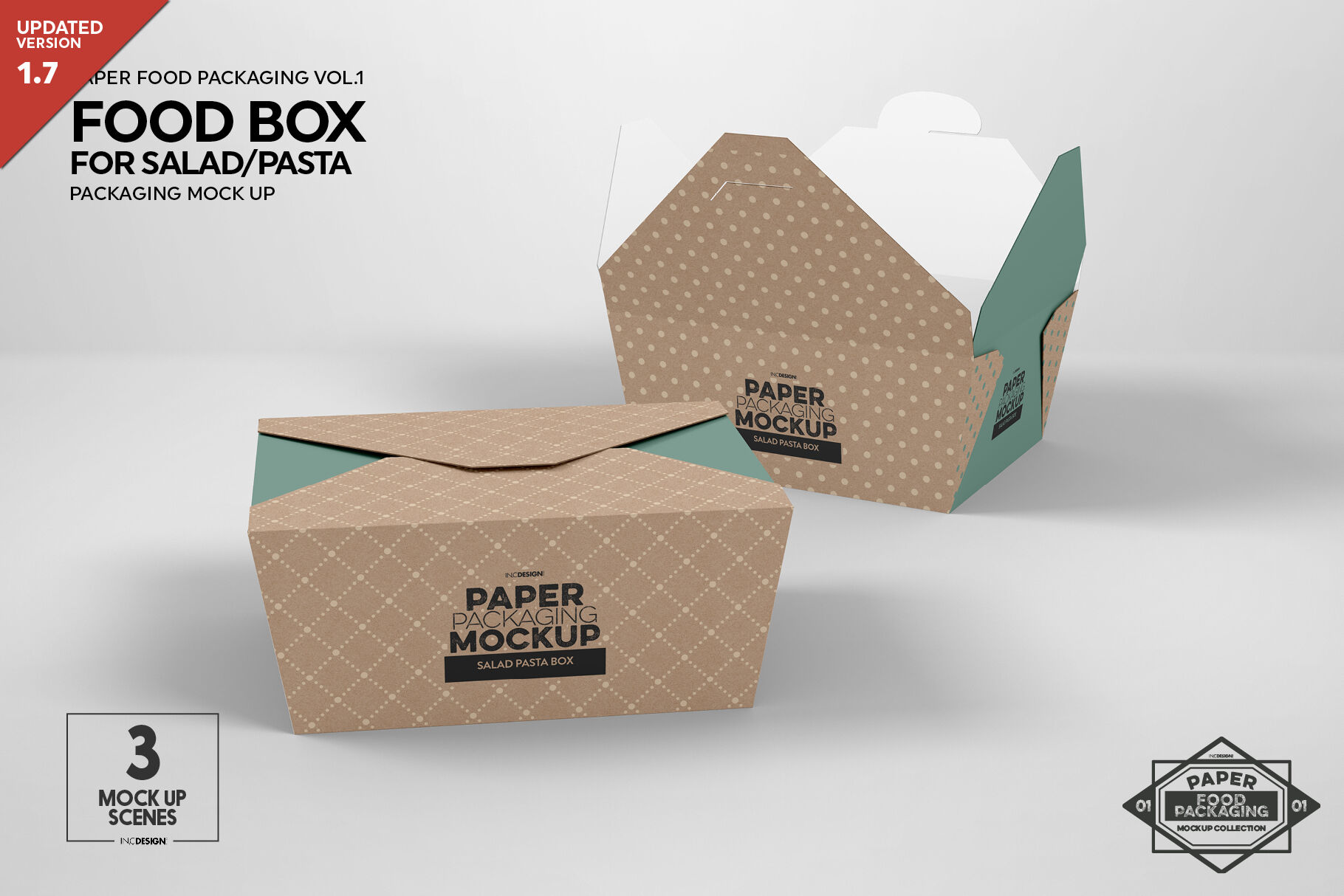 Download Salad Pasta Box Packaging Mock Up By Inc Design Studio Thehungryjpeg Com