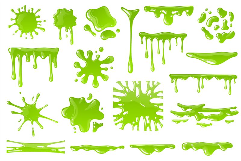 Green Cartoon Slime Goo Blob Splashes Sticky Dripping Mucus Slimy D By Yummybuum Thehungryjpeg Com