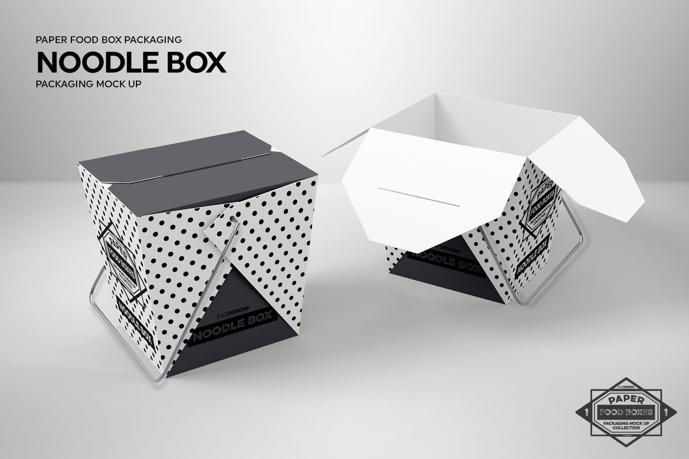 Noodle Box Packaging MockUp By INC Design Studio | TheHungryJPEG.com
