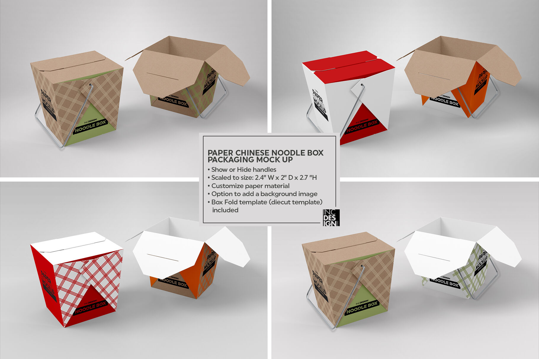 Noodle Box Packaging MockUp By INC Design Studio | TheHungryJPEG.com