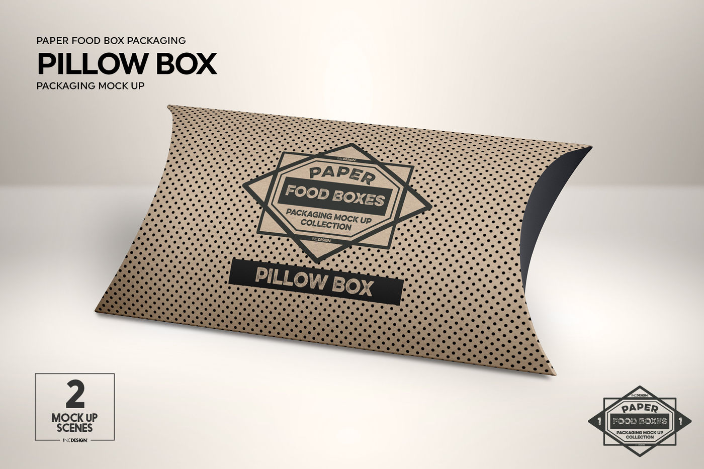 Download Pillow Box Packaging MockUp By INC Design Studio ...