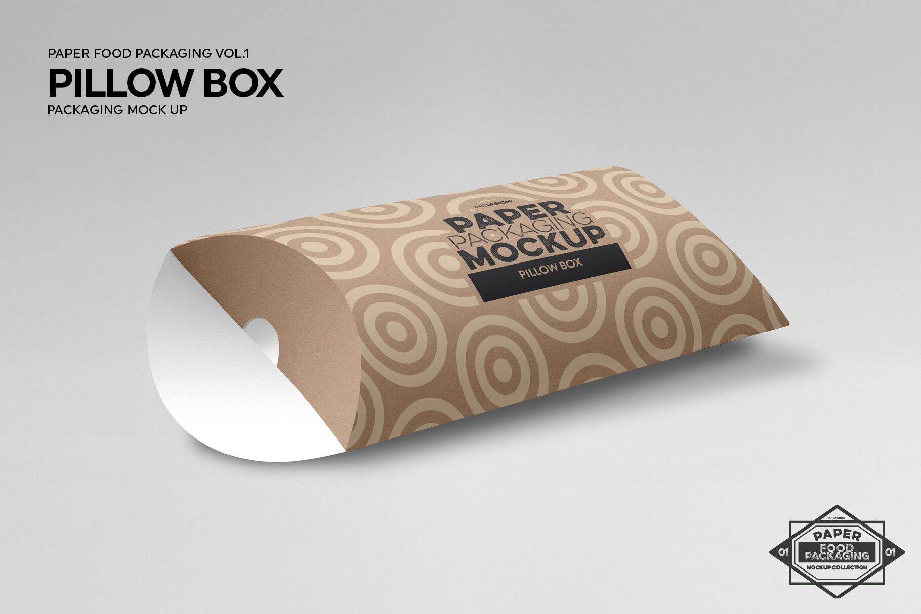 Download Free Pillow Box Packaging Mockup By Inc Design Studio Thehungryjpeg Com PSD Mockups.