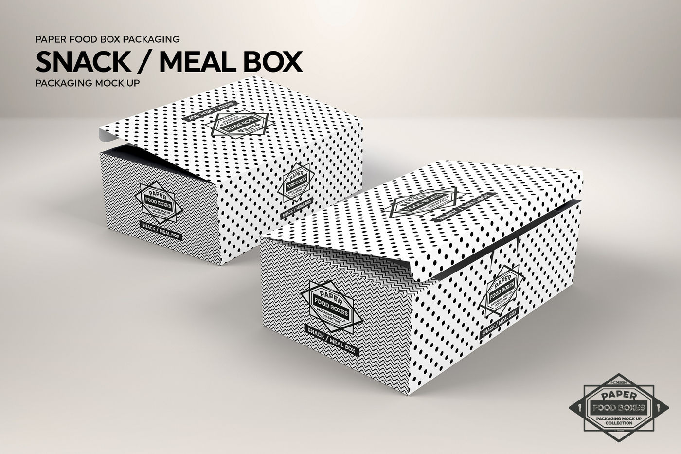 Download Snack or Meal Box Packaging MockUp By INC Design Studio | TheHungryJPEG.com