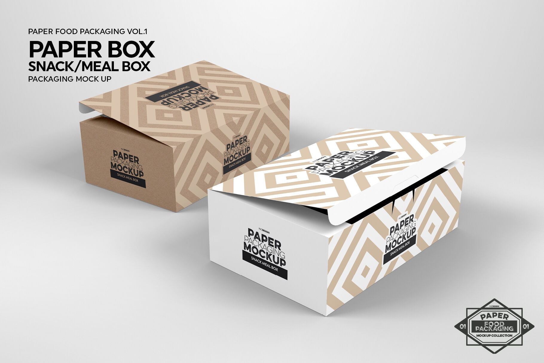 Download Snack or Meal Box Packaging MockUp By INC Design Studio | TheHungryJPEG.com