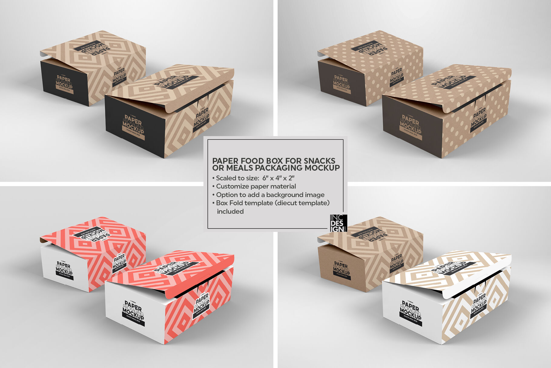 Download Snack Or Meal Box Packaging Mockup By Inc Design Studio Thehungryjpeg Com