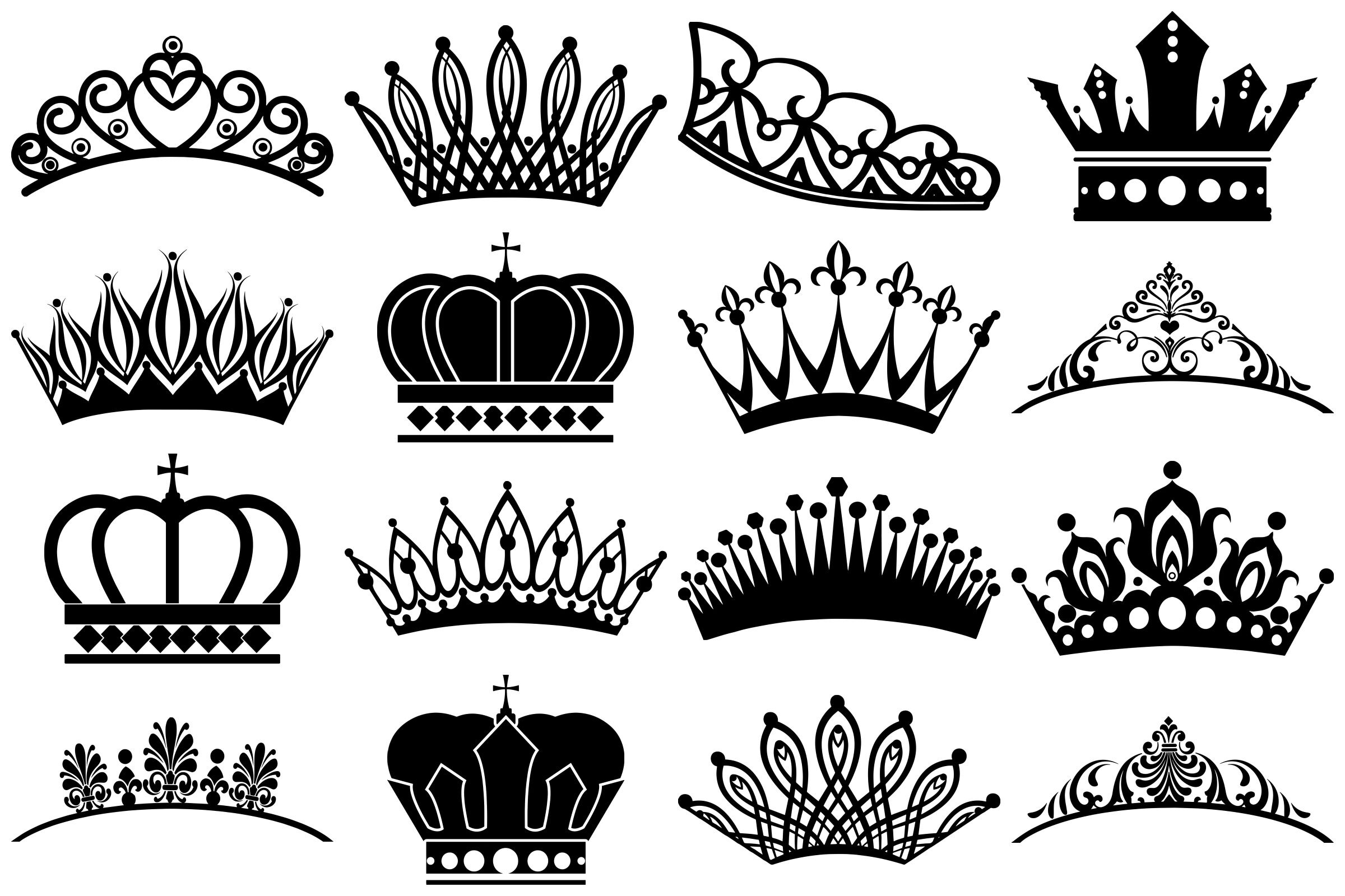 Tiara And Crown Silhouettes Ai Eps Png By Me And Amelie Thehungryjpeg Com