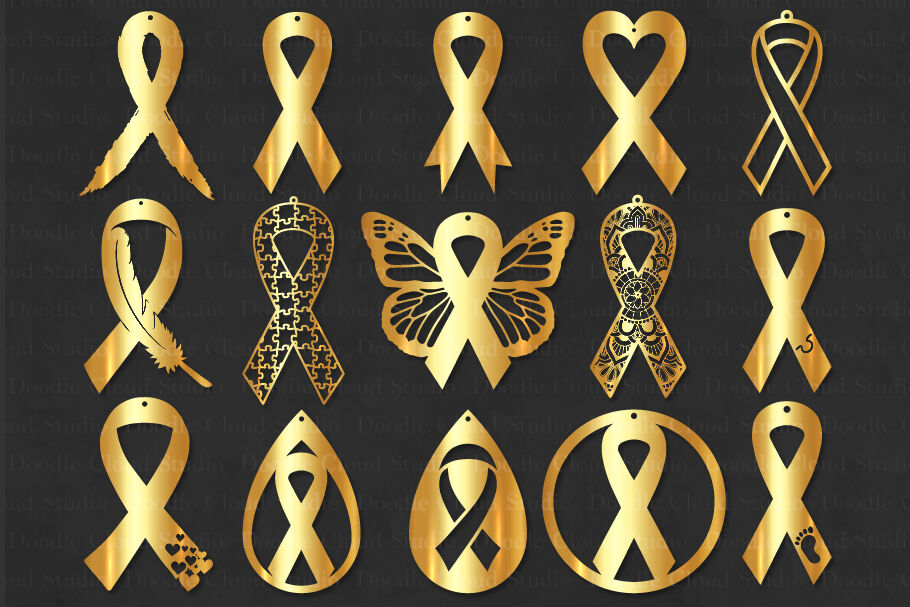 Cancer Earrings Svg Awareness Ribbon Earrings Svg Files By Doodle Cloud Studio Thehungryjpeg Com