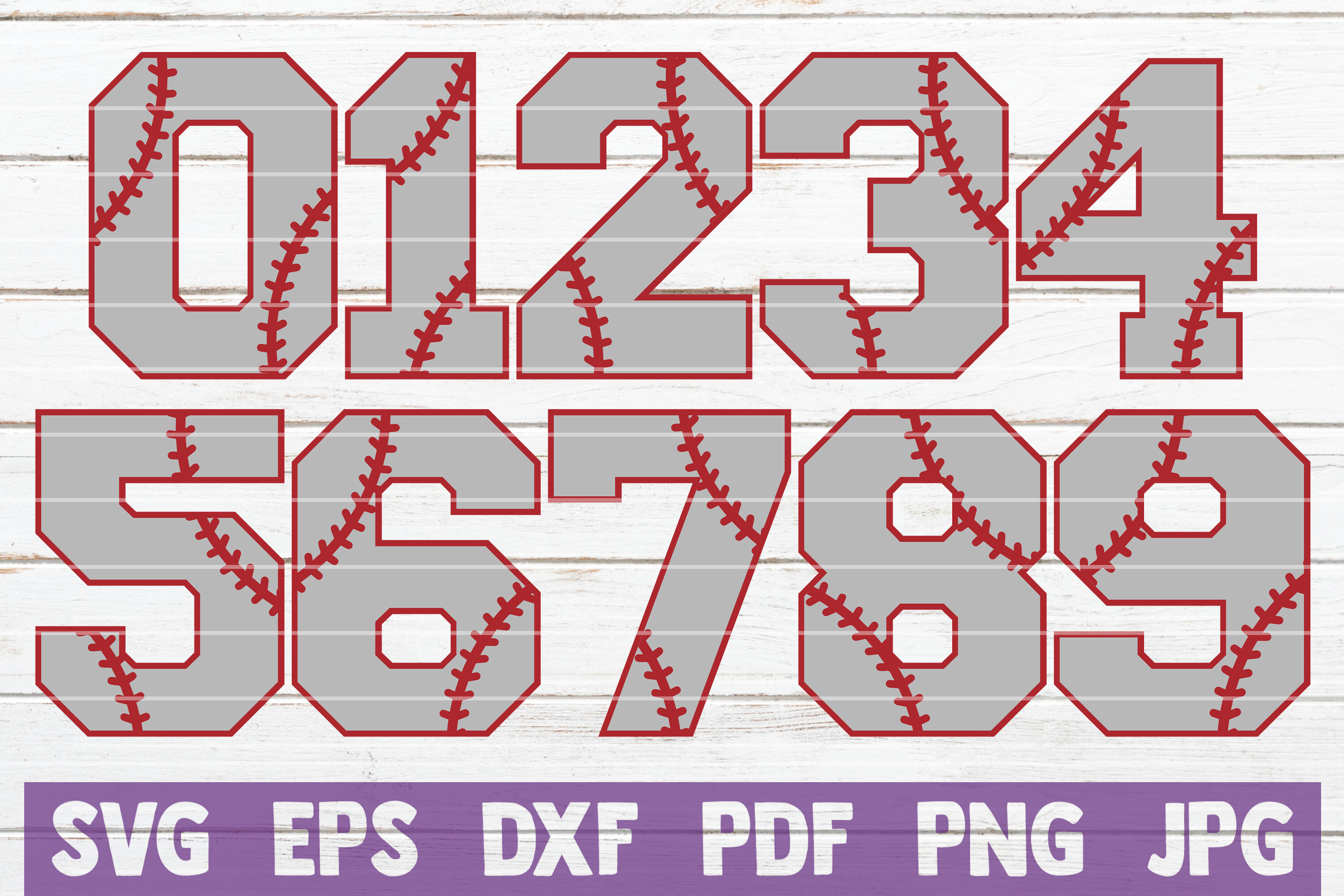 Baseball Numbers SVG Cut File By MintyMarshmallows | TheHungryJPEG