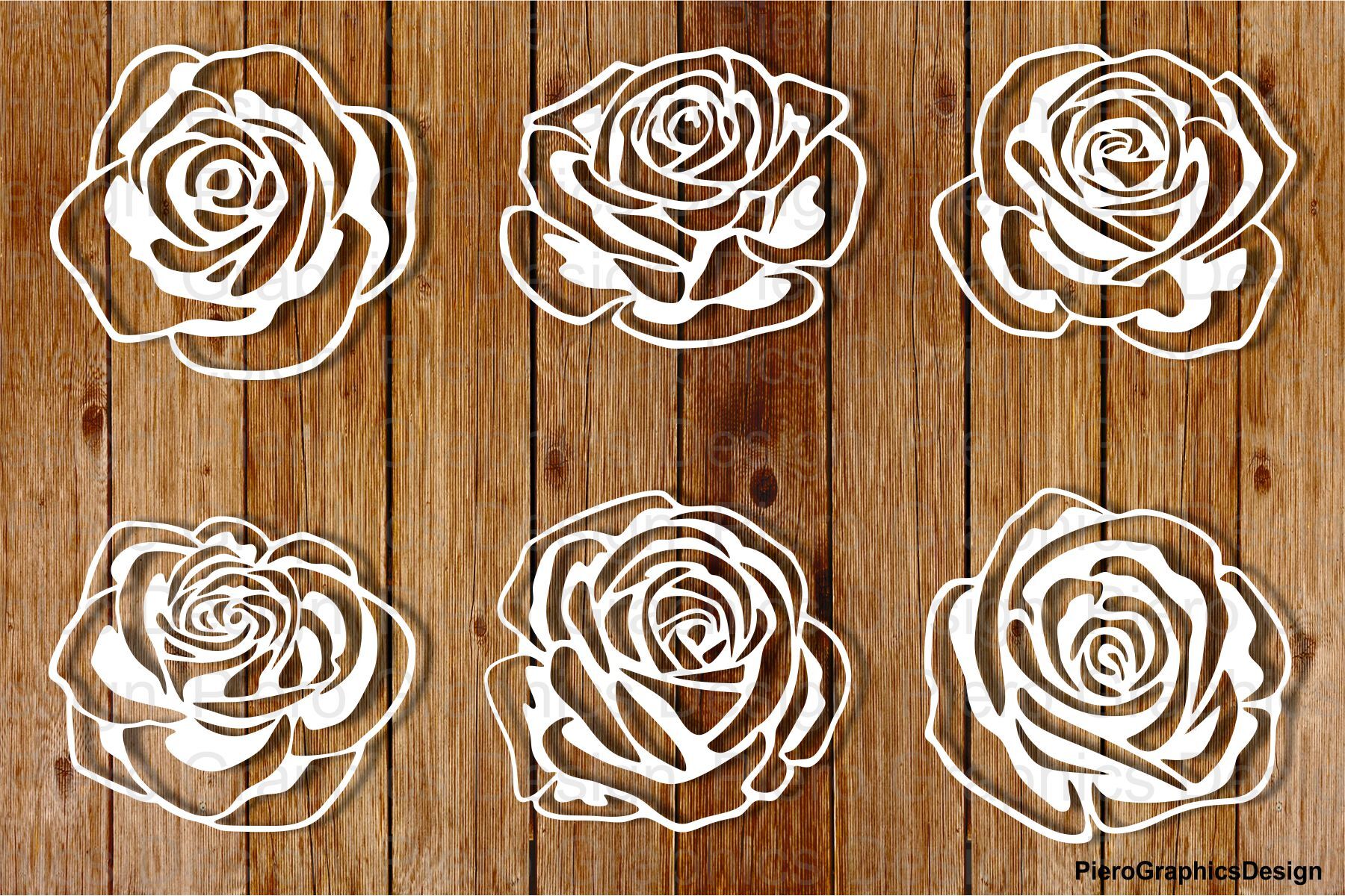 Roses and Stencil SVG files for Silhouette Cameo and Cricut. By  PieroGraphicsDesign