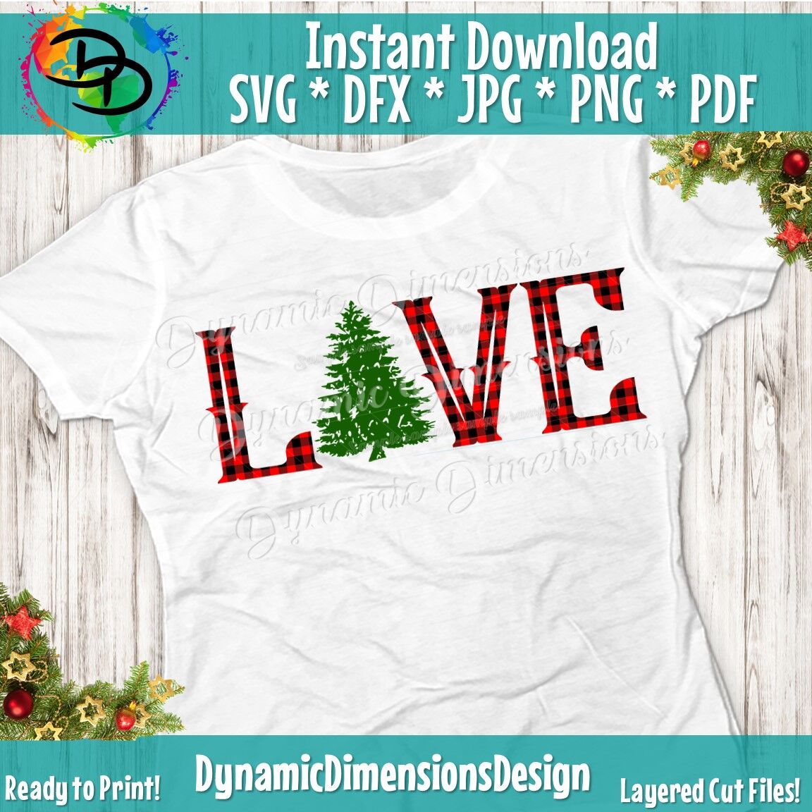 Christmas Svg Love Christmas Winter Svg Santa Svg Christmas Tree By Dynamic Dimensions Thehungryjpeg Com