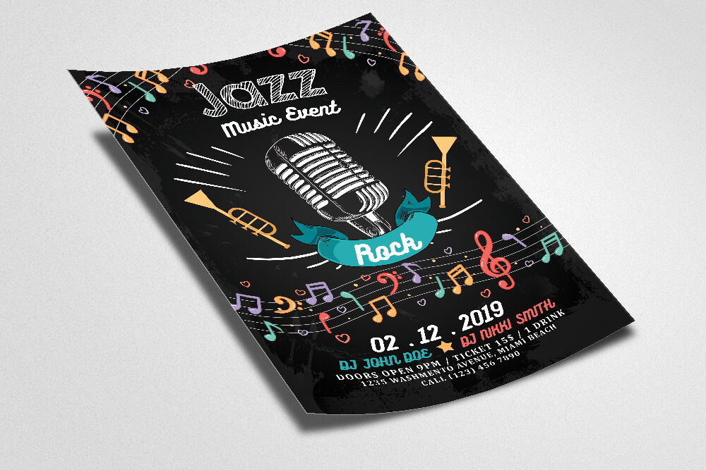 Jazz Music Party Night Flyer By Designhub Thehungryjpeg Com