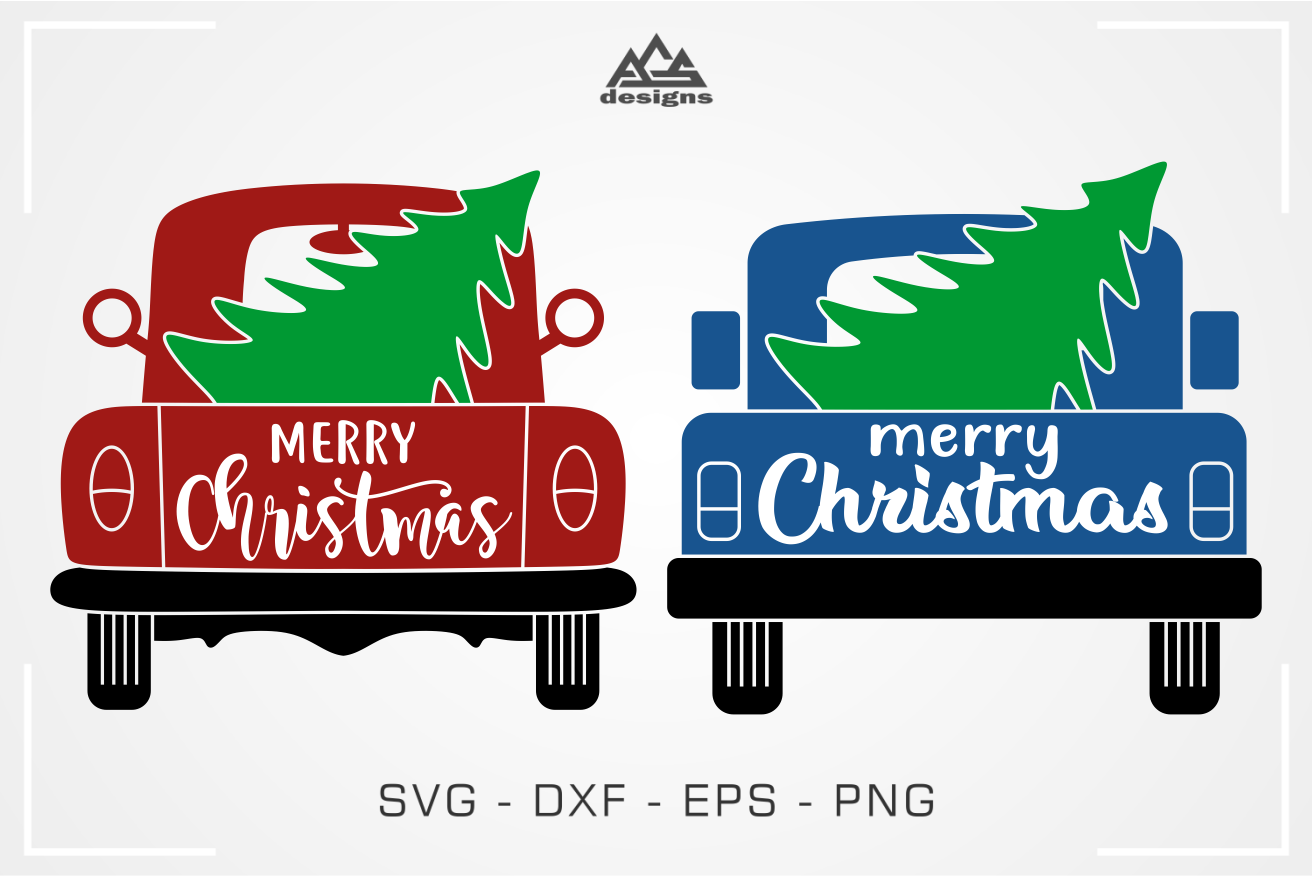 Download Cute Christmas Truck Back Svg Design By AgsDesign ...