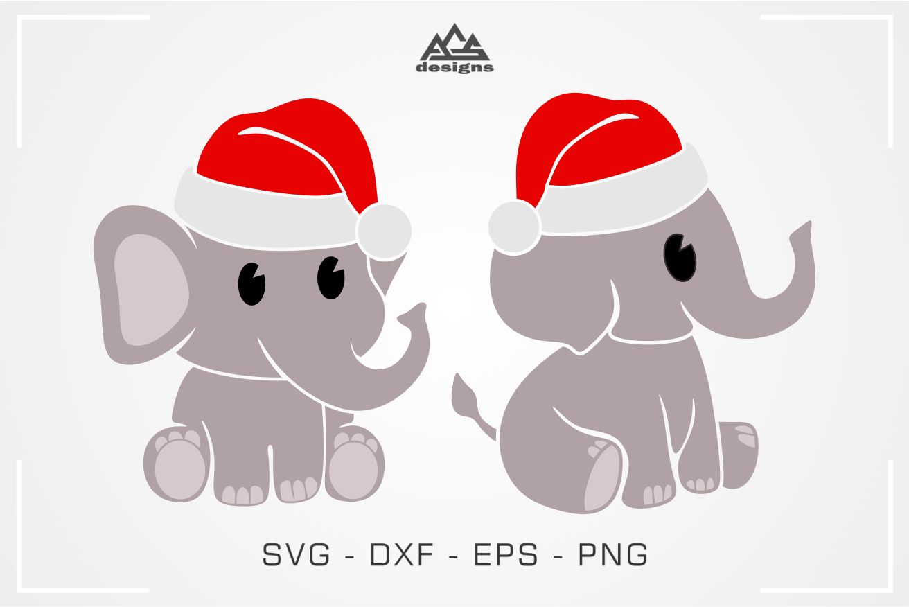 Download Cute Elephant Christmas Svg Design By Agsdesign Thehungryjpeg Com