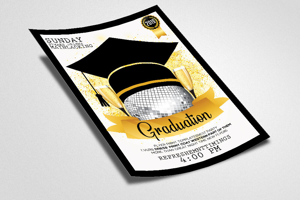 Graduation Party Night Flyer Poster By Designhub Thehungryjpeg Com