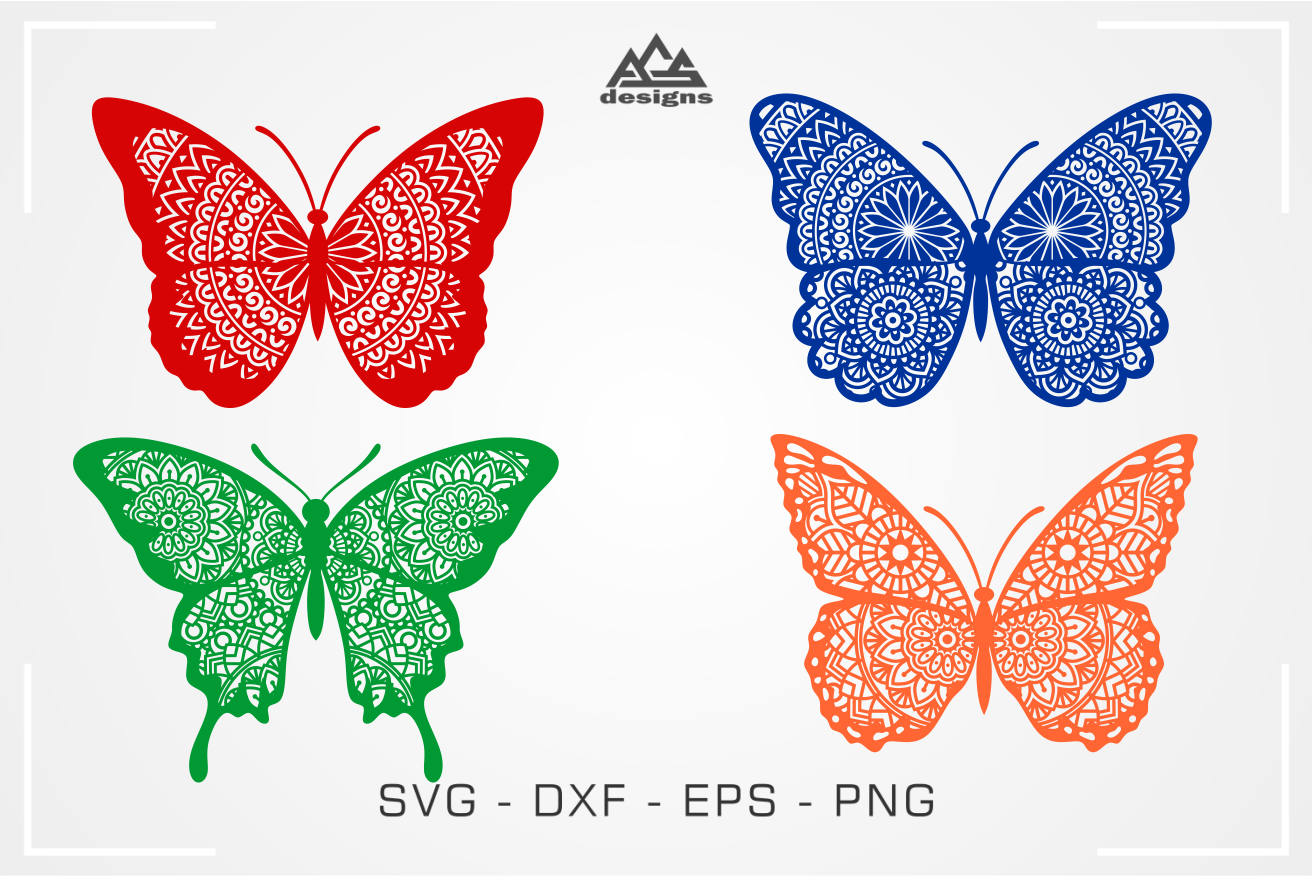 Download Cute Butterfly Mandala Svg Design By AgsDesign | TheHungryJPEG.com