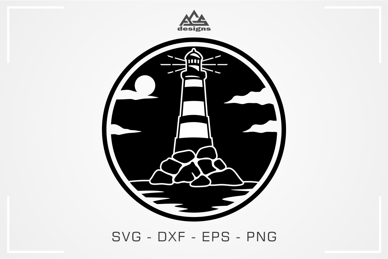 Download 2 Lighthouse Decal Svg Design By AgsDesign | TheHungryJPEG.com