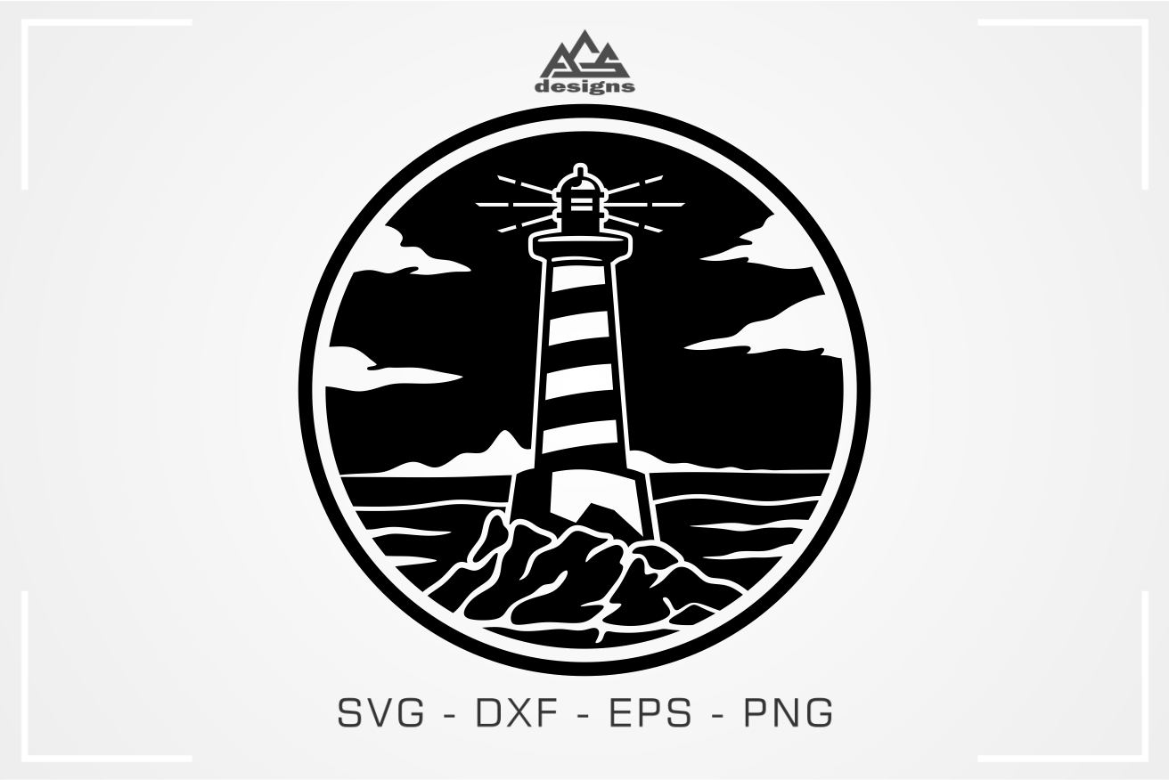 Download 2 Lighthouse Decal Svg Design By Agsdesign Thehungryjpeg Com