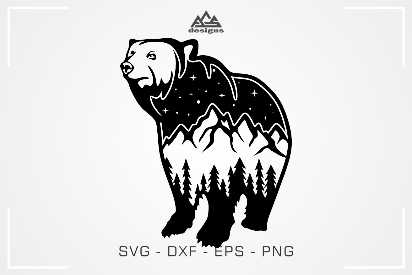 Download Bear Landscape Mountain Svg Design By Agsdesign Thehungryjpeg Com