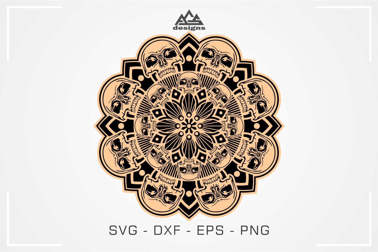 Skull Mandala Art Svg Design By Agsdesign Thehungryjpeg Com