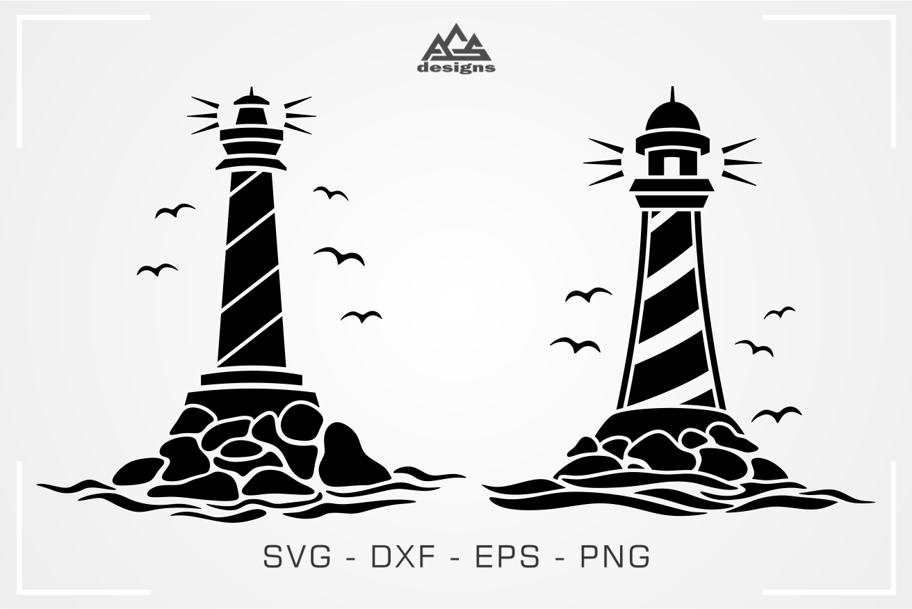 2 Lighthouse Decal Packs Svg Design By Agsdesign Thehungryjpeg Com