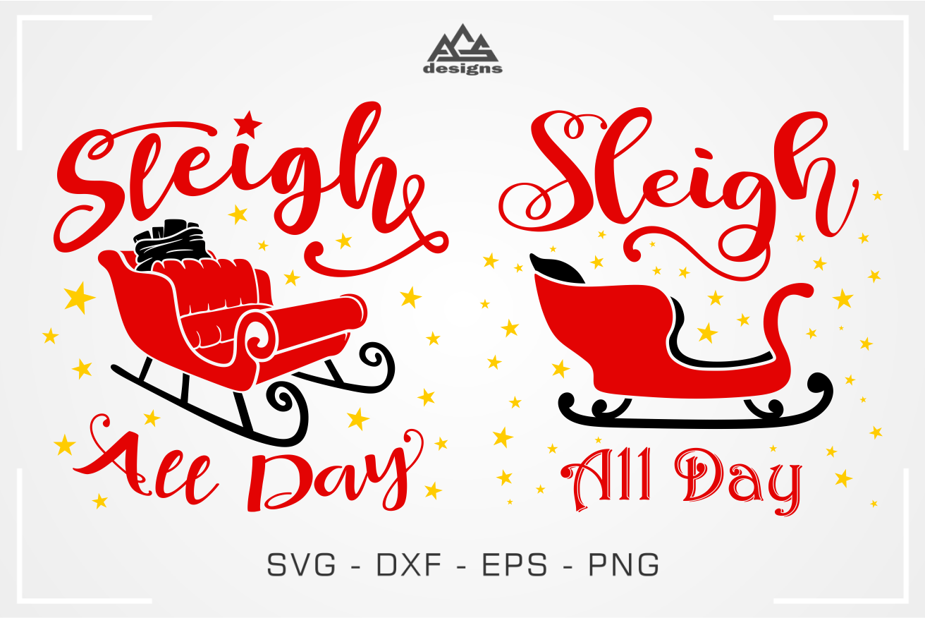 Download Sleigh All Day Christmas Winter Svg Design By Agsdesign Thehungryjpeg Com