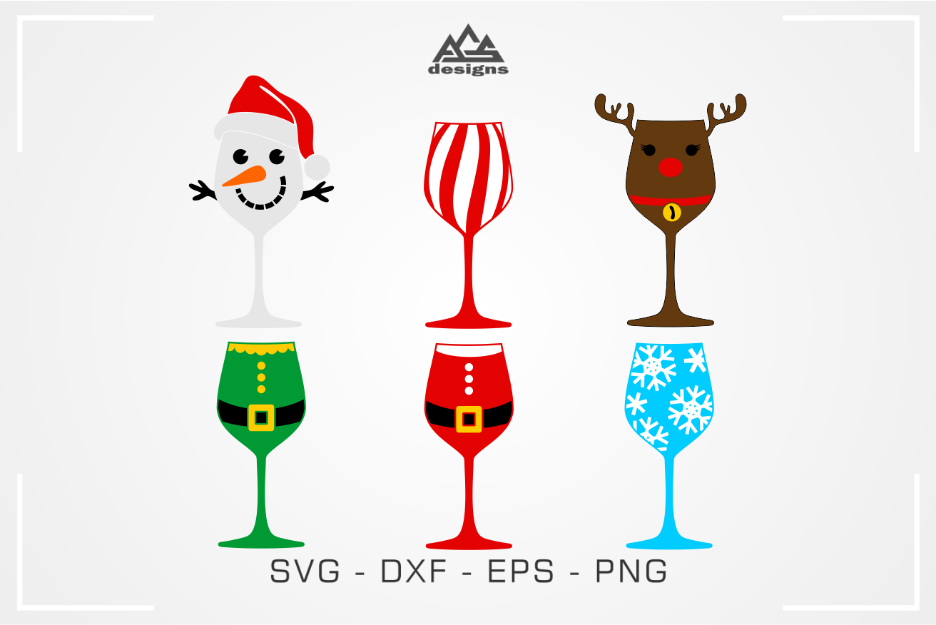6 Cute Christmas Wine Glass Svg Design By AgsDesign | TheHungryJPEG