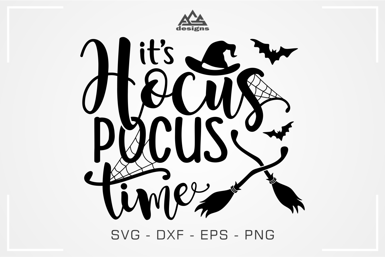 It S Hocus Pocus Time Witch Halloween Svg Design By Agsdesign Thehungryjpeg Com