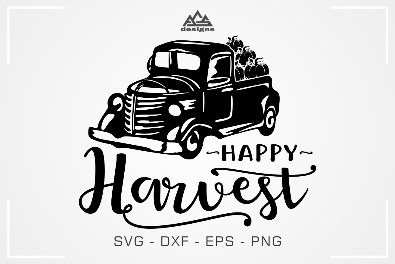 Download Happy Harvest Truck Pumpkin Fall Svg Design By AgsDesign | TheHungryJPEG.com