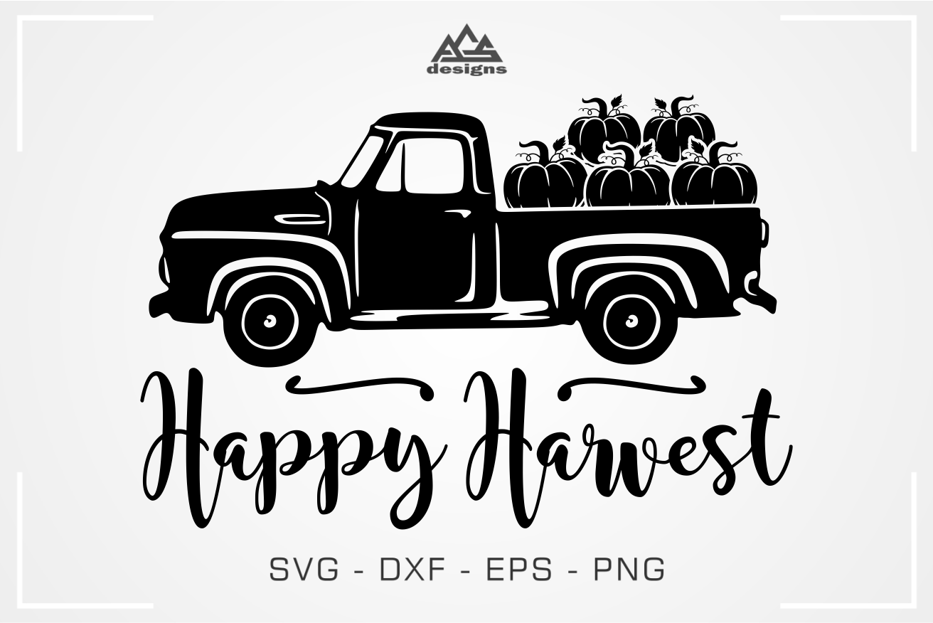 Download Happy Harvest Truck Pumpkin Fall Svg Design By Agsdesign Thehungryjpeg Com