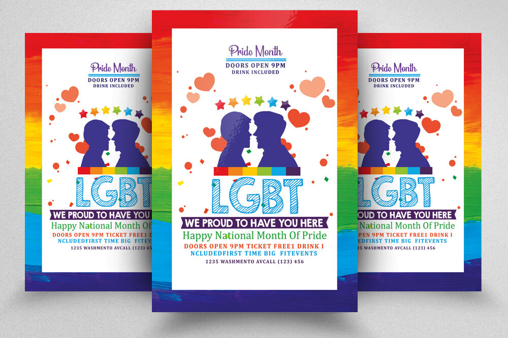 Lgbt Pride Month Flyer Poster By Designhub Thehungryjpeg Com