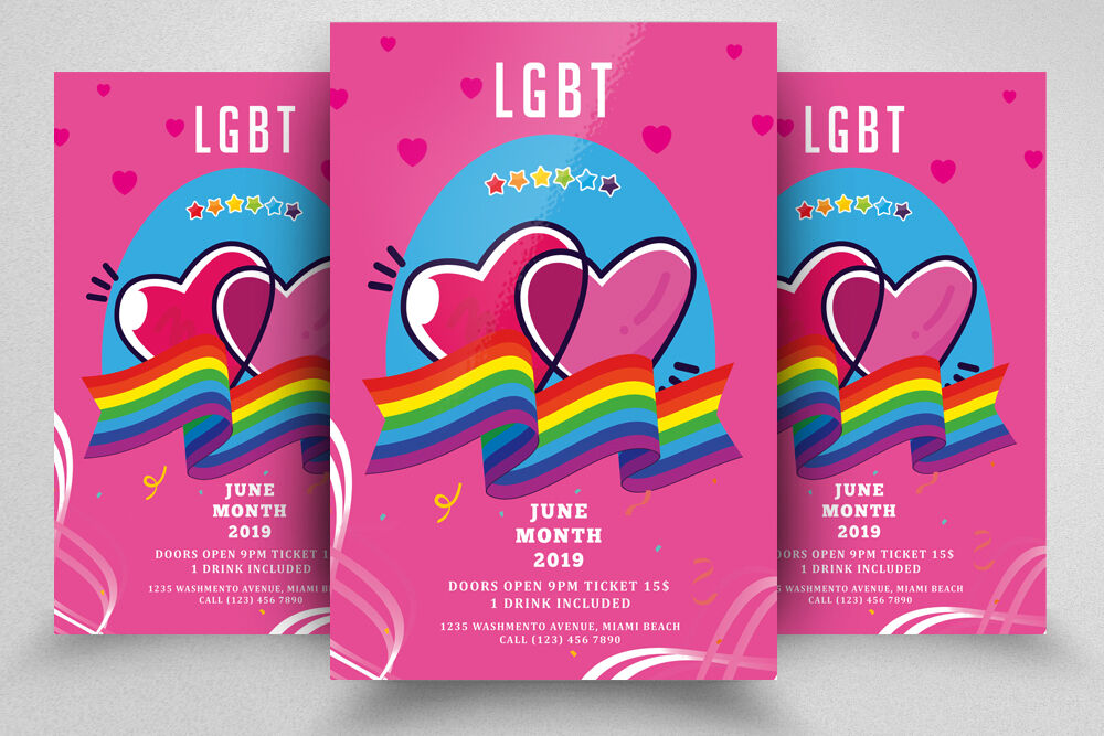 LGBT Pride Flyer / Poster Template By Designhub | TheHungryJPEG