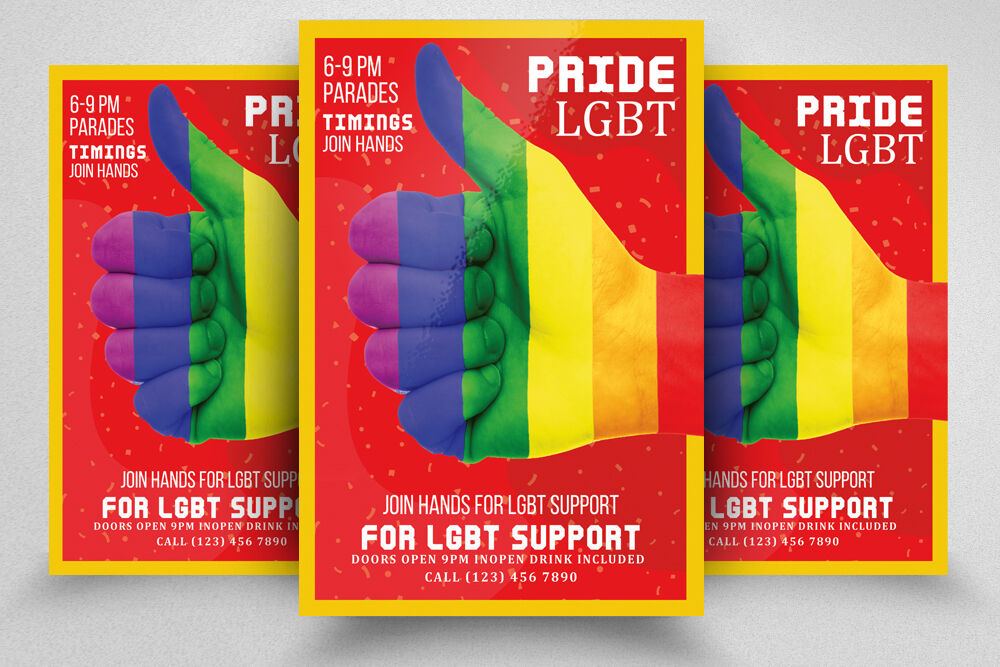 LGBT Pride Event Flyer/Poster By Designhub TheHungryJPEG