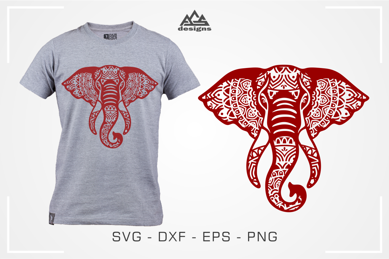 Download Elephant Head Mandala Svg Design By AgsDesign | TheHungryJPEG.com