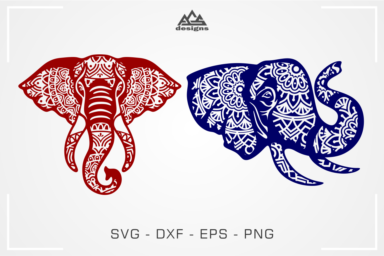 Download Elephant Head Mandala Svg Design By AgsDesign | TheHungryJPEG.com