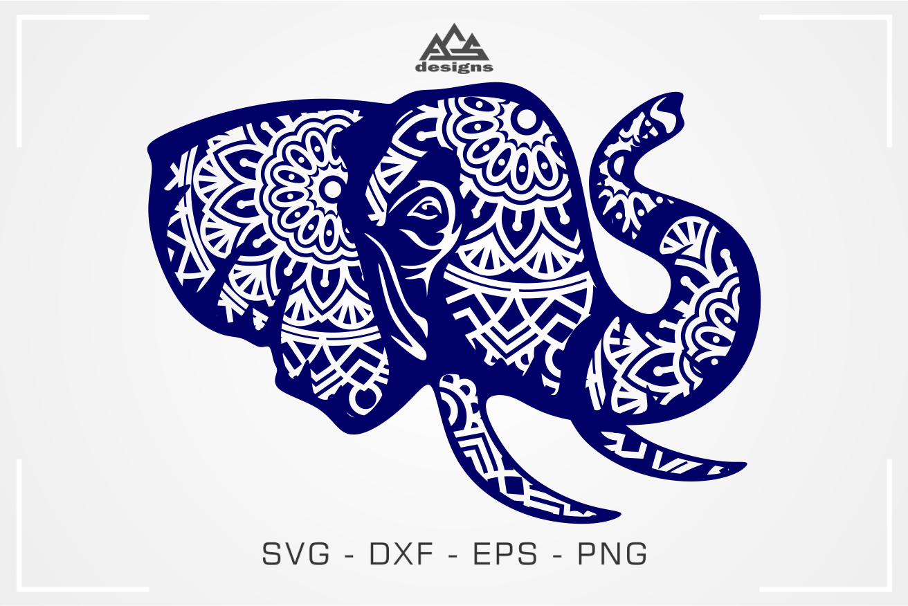 Download Elephant Head Mandala Svg Design By Agsdesign Thehungryjpeg Com