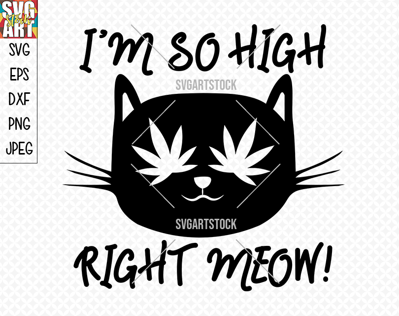 I M So High Right Meow By Svg Art Stock Thehungryjpeg Com