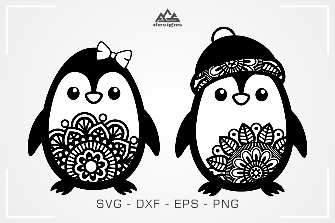 Cute Penguin Mandala Svg Design By AgsDesign ...