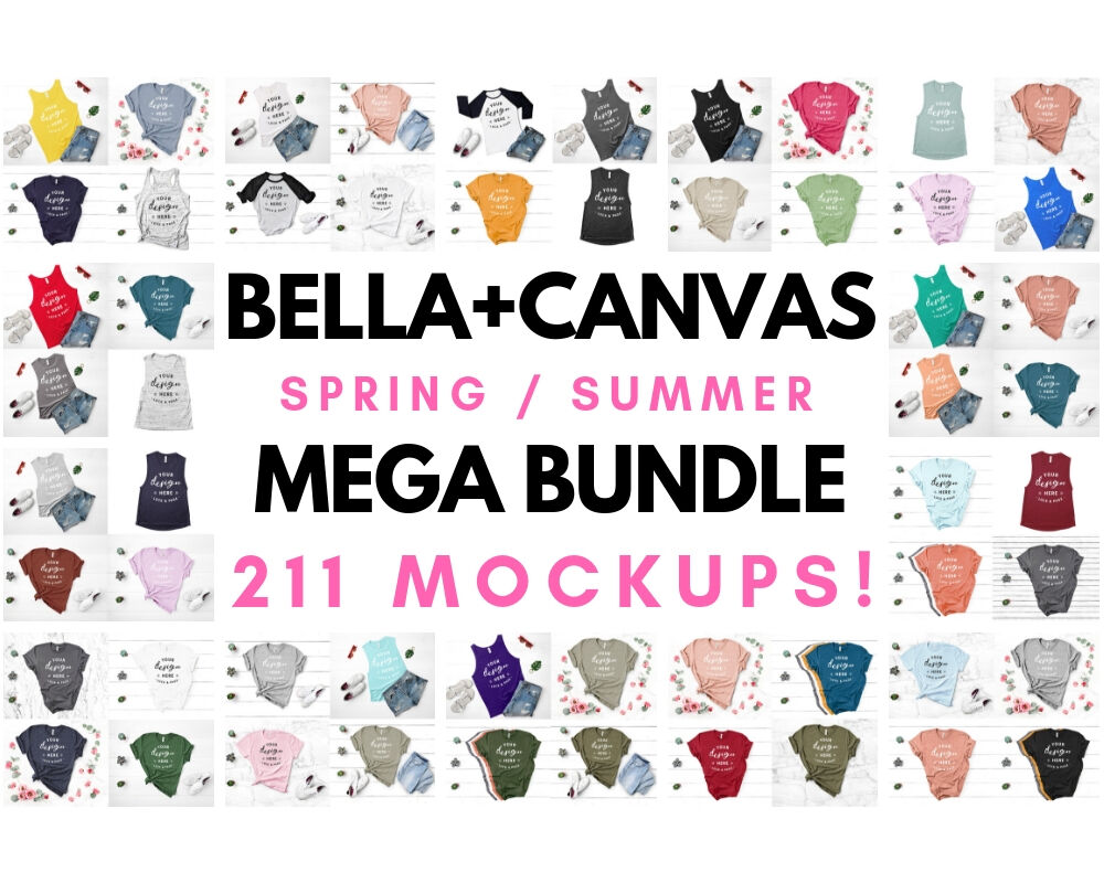 Download The Ultimate TShirt Mockup Mega Bundle, Bella Canvas Next Level Gildan By Lock and Page ...
