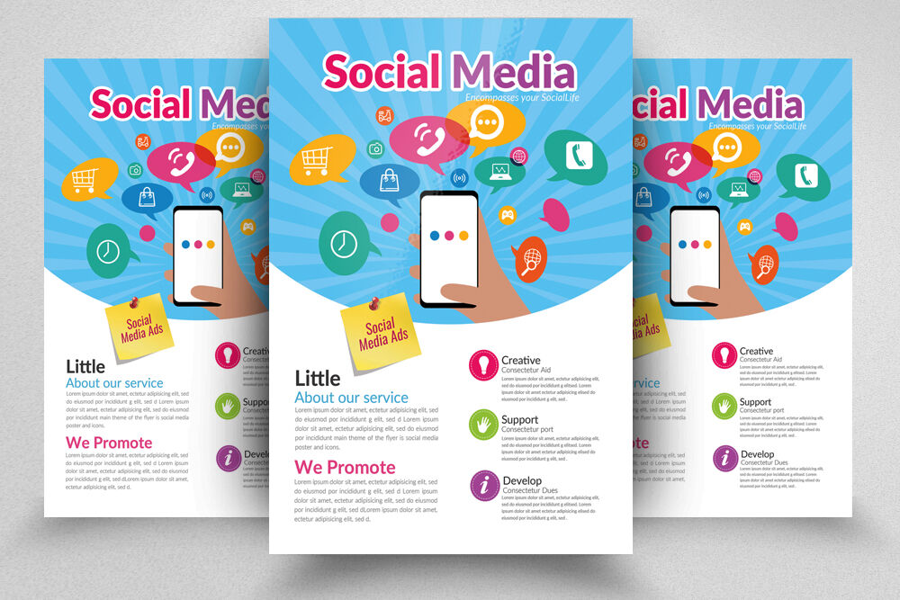 Social Media Marketing Flyer Template By Designhub Thehungryjpeg Com