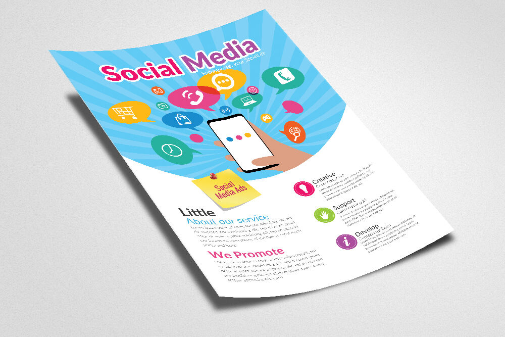 Social Media Marketing Flyer Template By Designhub Thehungryjpeg Com